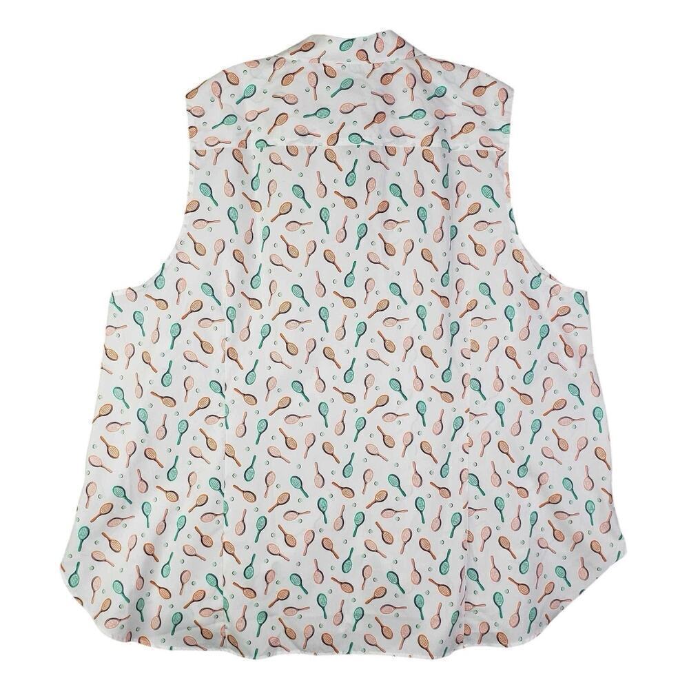 Lands End Button Down Shirt Sleeveless Tennis White Women’s Size 24W - Picture 3 of 10